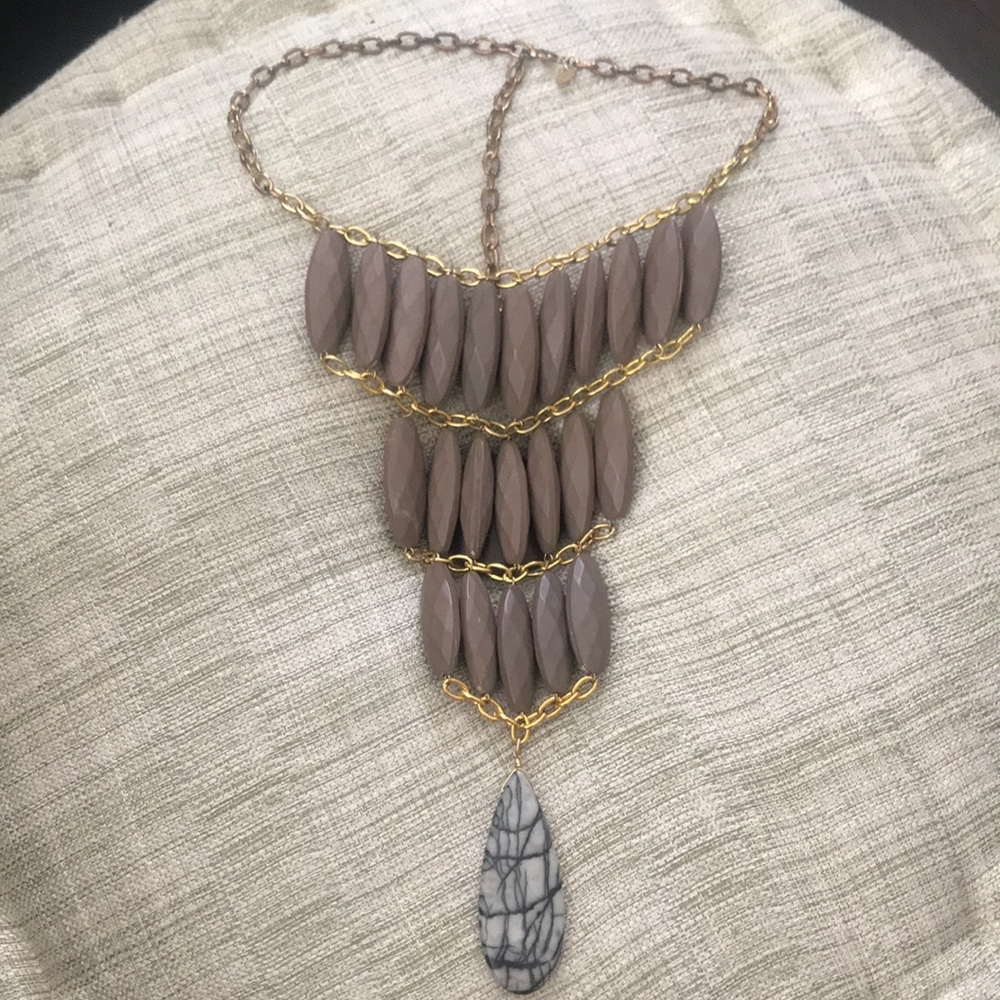 Gold/Mauve Statement Necklace